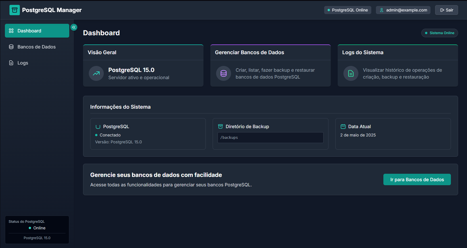 PostgreSQL Manager
